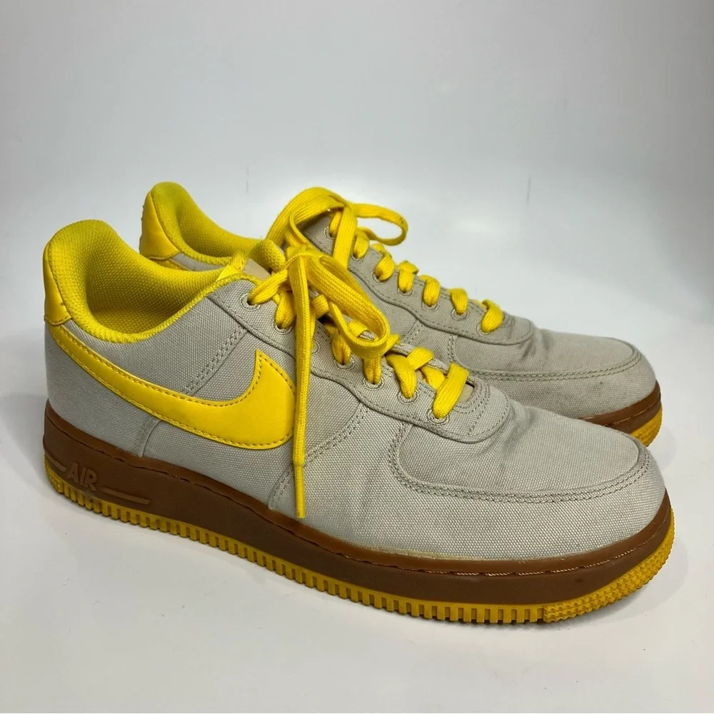 Nike Air Force 1 sneakers low‎ ‘07 TXT light bone touring yellow men’s size 8.5